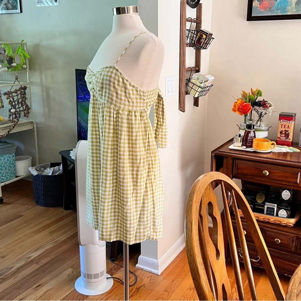 🆕 SO Sz XXL Green Checked Plaid Open Back Dress - Picture 8 of 9